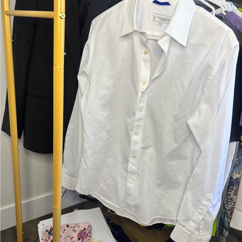 Teddy Stratford Men's Classic White Dress Shirt